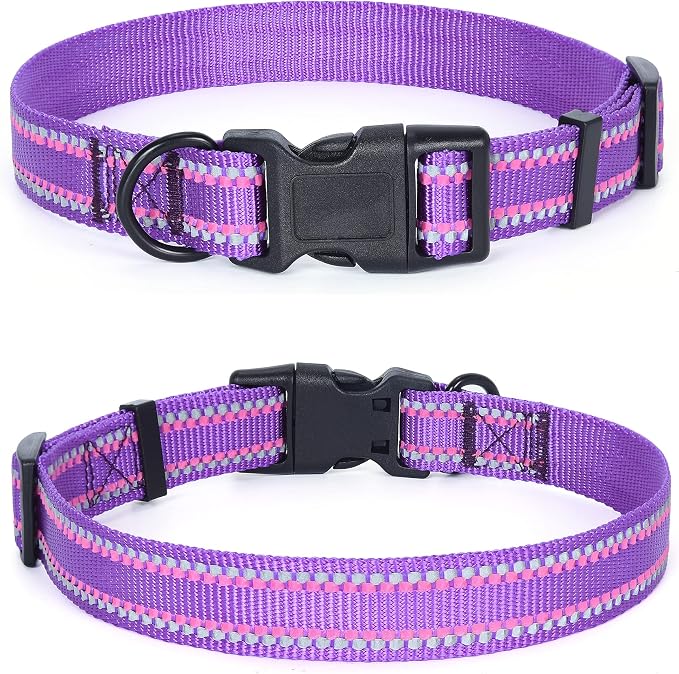 Mile High Life Reflective Dog Collar, Adjustable Lightweight Quick Release
