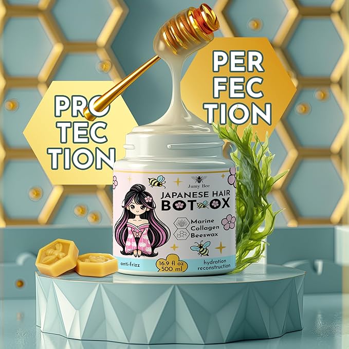 HAIR MASK FOR DAMAGED HAIR TREATMENT Japanese BTX -16.9 oz Collagen & Keratin Treatment with Beeswax & Seaweed, Intense Hydration, Anti-Frizz,Formaldehyde-Free,Protein Repair for Dry Hair