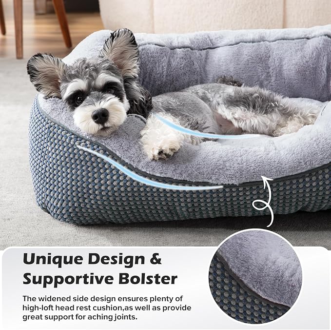 Small Dog Bed Orthopedic Warming Soft Calming Sleeping Durable with Anti-Slip Bottom
