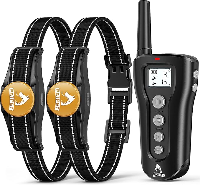 PATPET Shock Collar for Dog - Rechargeable Dog Training Collar with Remote
