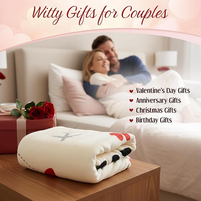 WRAPIX Anniversary Wedding Gifts for Women Men - Throw Blanket 50x60 in | Birthday Couple Gifts for Wife Husband Girlfriend Boyfriend, Soft Fleece for Couch Bed, Machine Washable, Warm, Lightweight