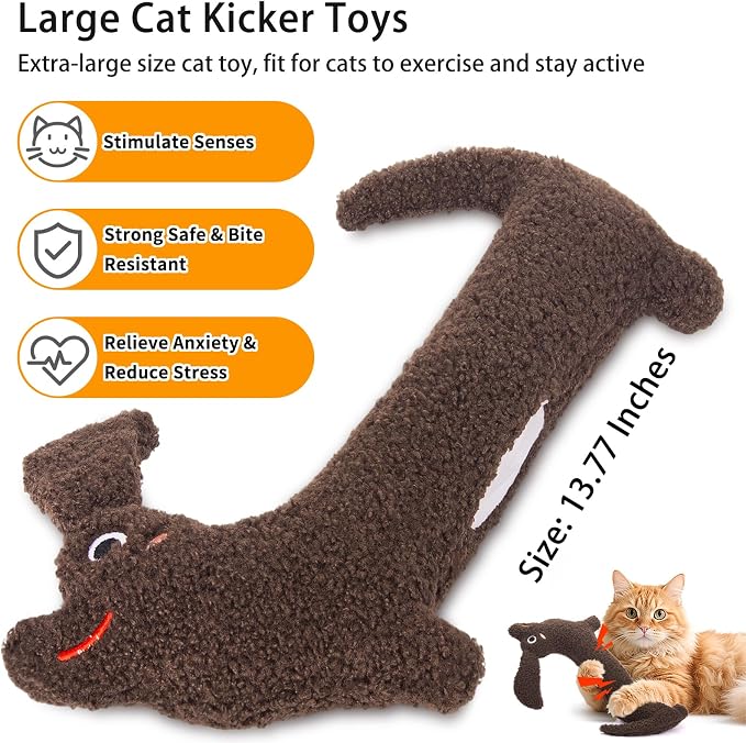ETEKYER Refillable Catnip Cat Kicker Toy, Large, 13.77 Inches