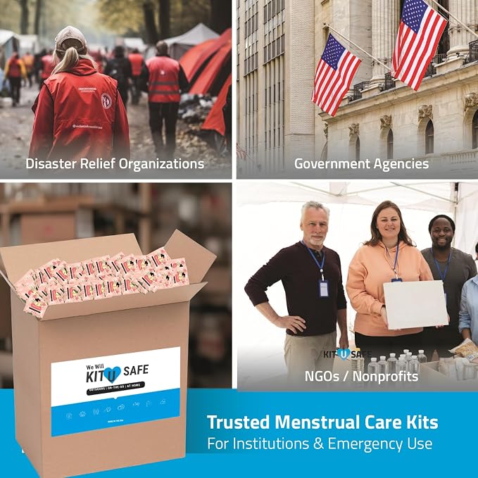 Flow Kit Plus | Bulk Period Kit with Disposable Underwear, Maxi Pads, Pantiliners and Feminine Wipe for Schools