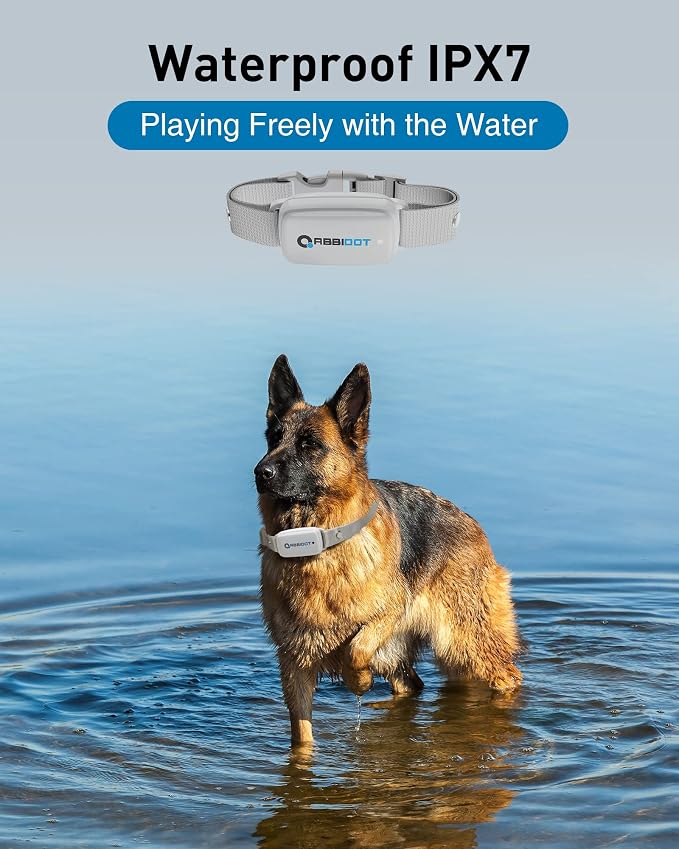 ABBIDOT Shock Collar for Dogs, 3300 FT Dog Training Collar with Remote, IPX7 Waterproof with 4 Training Modes, Rechargeable E-Collar for All Breeds (15-120 lbs) (Light Blue, 1 Collar)