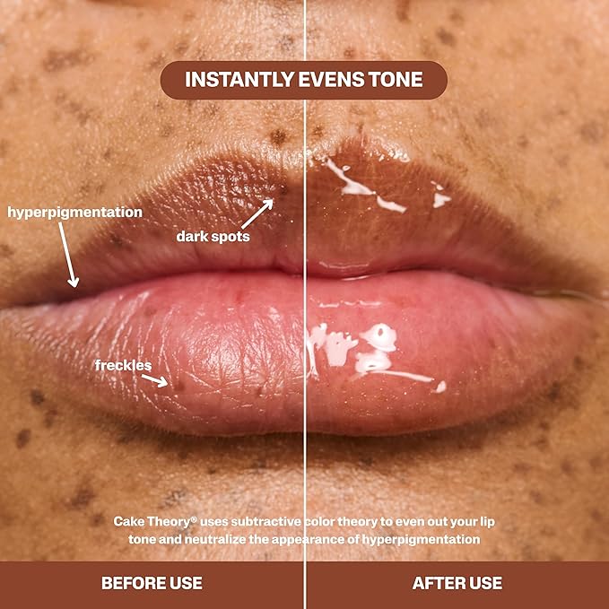 POUND CAKE Cake Theory: Lip Tone Equalizing Oil | For Enhanced Lip Color | Hydrating and High-Shine Blurring Lip Oil with Yellow Tint | Clean, Vegan, and Moisturizing Formula – 0.23 oz, Melted Butter
