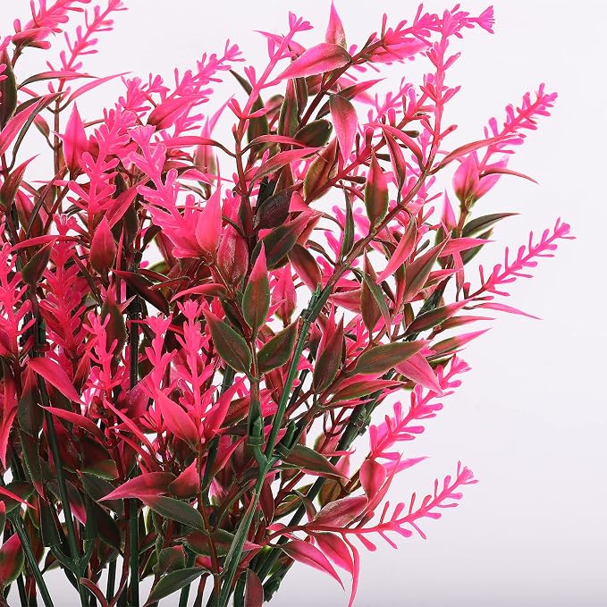 RECUTMS 36Packs Spring Decoration Artificial Flowers Outdoors Fake Greenery | Fake Shrubs Greenery Plants Indoor UV Resistant Plastic Boxwood Faux Flowers for Outdoor Planter Home Garden Porch Decoration