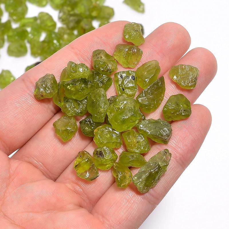 50 Carats Raw Green Peridot Crystals, Wholesale Lot, August Birthstone, Natural Gemstone, Rough Crystals, Rock Stones, Jewelry Making Supplies, Diy & Crafts, 8 to 12mm