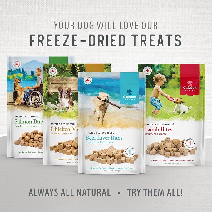 Caledon Farms Freeze Dried Beef Liver Bites Dog Treats, 150 Grams/5.3OZ