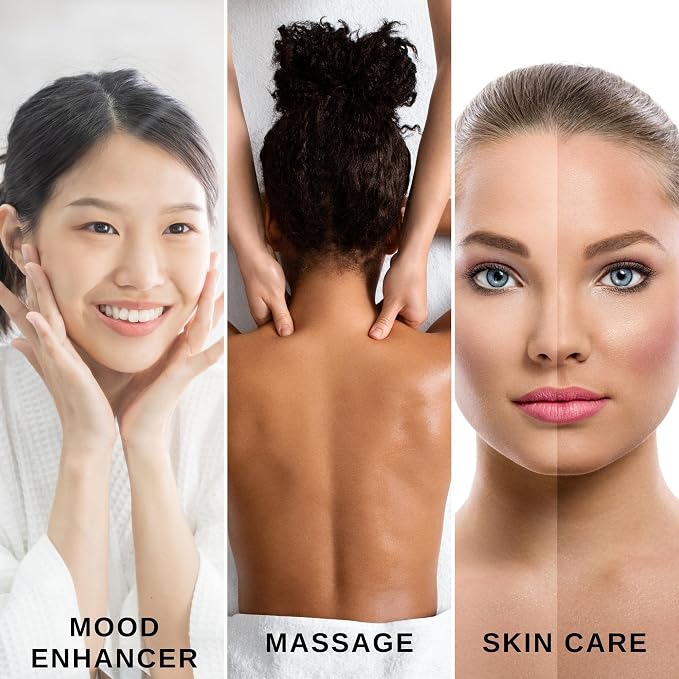 Aesthetic Naturals Massage Oil (Tranquil Rose) Ciana Natural Massage Oil for Men and Women