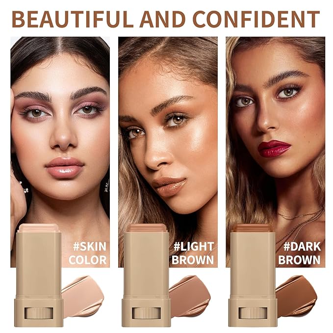 Tinted Solid Serum Foundation Stick – Skin Color | Lightweight Buildable Coverage, Natural Finish, 20g Travel-Friendly Makeup Stick for All Skin Types (Skin Color Shade)