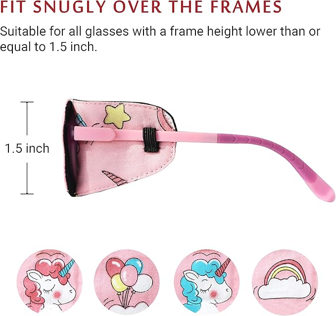 Astropic Cotton & Silk Left Eye Patch for Kids Glasses (Left Eye, Balloon)
