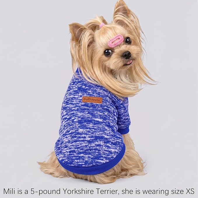 3 Pack Dog Sweaters for Small Dogs Girl Boy Winter Fleece Clothes Warm Soft Dog Sweatshirt Outfit for Dogs Cats Pet Apparel