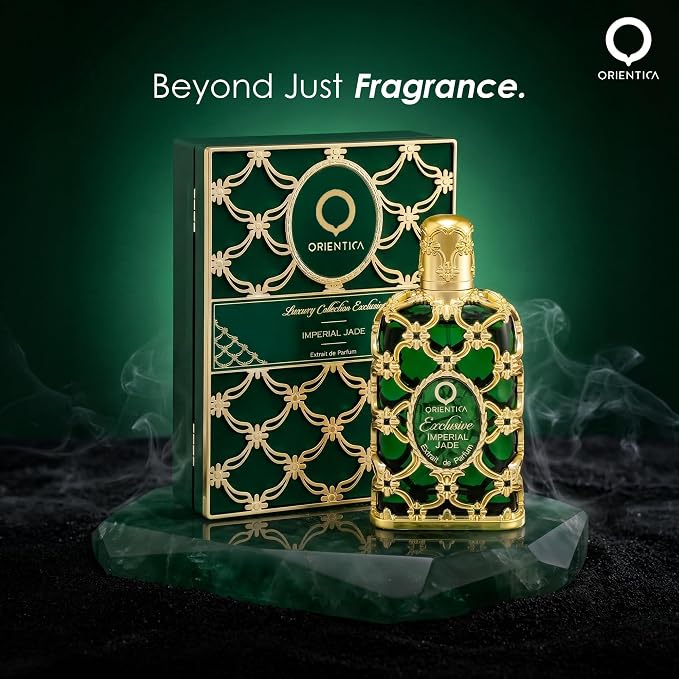 Orientica Luxury Exclusive Imperial Jade Extrait de Parfum 2.7 Oz/80ml - Orange, Green Lemon, Mint, Blackcurrant, Basil, Coriander, White Tea Leaves, Musk, Ambergris – Arabic Perfume for Men & Women