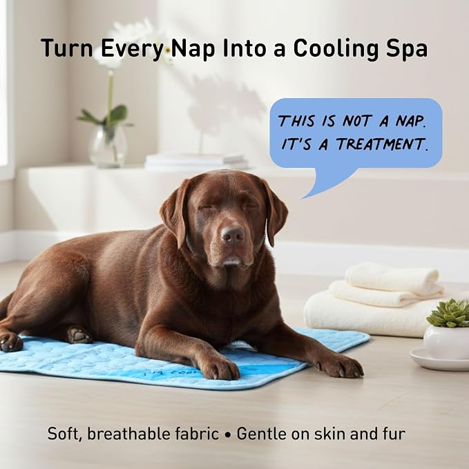 INSPECTOR TAIL Dog Cooling Mat, Indoor & Outdoor, XXL Self Cooling Pad | No Freeze Needed, Breathable, Washable, Portable Cooling Mat for Dogs with Travel Bag, Fits Car, Crate, Floor & Bed, 59"x 39"