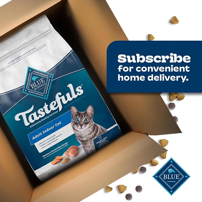 Blue Buffalo Tastefuls Chicken Adult Indoor Dry Cat Food, 10 lb | Chicken & Brown Rice Recipe, Antioxidant-Rich LifeSource Bits, Supports Coat Health