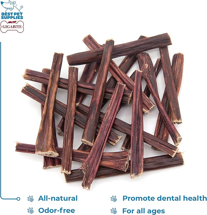 GigaBite Beef Esophagus Dog Treats Sticks - 6 Inch , 18 Pack | All Natural, Single-Ingredient Beef Gullet Chews, High Protein, Rawhide Free, Supports Dental Health
