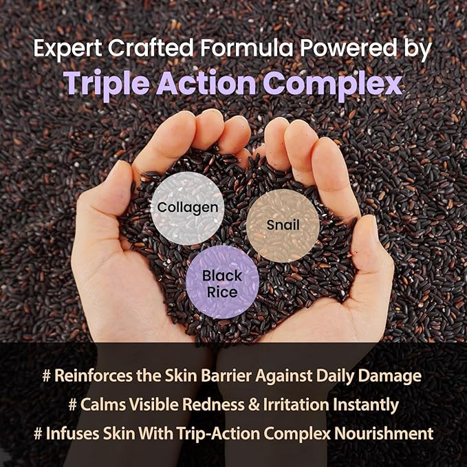 coxir Black Snail Collagen Cream, Snail Mucin & Peptide Face Moisturizer for Hydration, Elasticity & Barrier Support | Lightweight Korean Skincare for All Skin Types [50ml/1.69 fl.oz]
