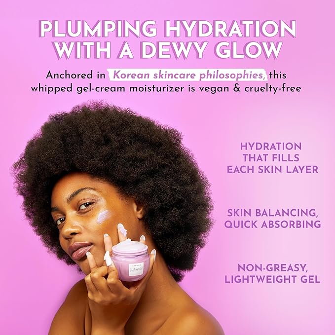 Glow Recipe Plum Plump Hyaluronic Acid Face Cream Moisturizer, Travel Size, Korean Moisturizer for Dry Skin, Plumping + Firming Hydration, Polyglutamic Acid + Peptides (20ml)