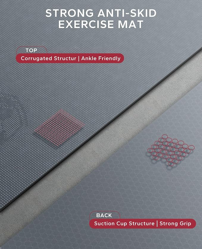 HAPBEAR Large Exercise Mat-7'x5'/6'x8'/6'x9'/6'x10'/6'x12'x8mm(1/3"),Non-Slip, Ultra Durable, Thick Workout Mat for Home Gym Flooring Cardio, Yoga for Fitness, High-Density, Shoes-Friendly