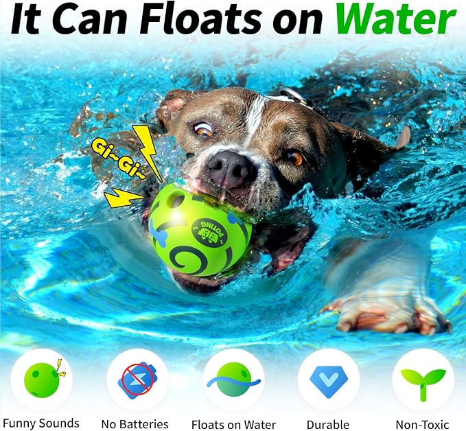 Giggle Ball for Dogs 2 Pack,Interactive Dog Toys,Funny Giggle Sound Toy Ball,Rolling Squeaky Toy for Large Medium Small Dogs,Fun Giggle Sounds Attract Attention When Rolled or Shaken-3.14 inch