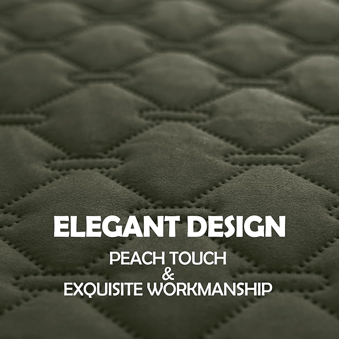 gogobunny Waterproof Dog Blankets for Large Dogs, Pet Bed Cover Breathable | Washable Pee Pads, Quilted Throw Blanket, Furniture Protector for Couch Sofa Bed Car, 82x82 Inch Dark/Light Olive