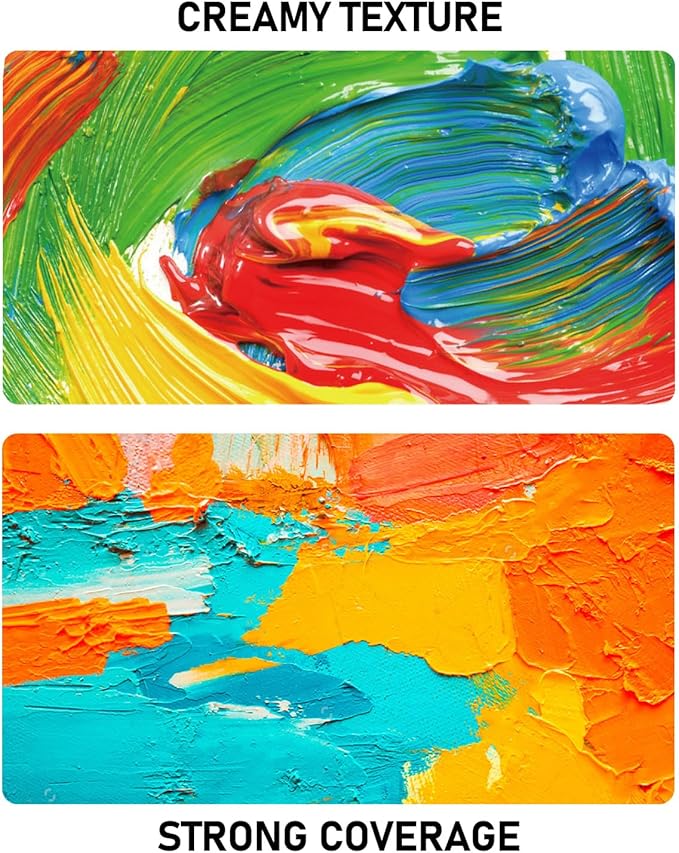 15 Colors Large Bulk Acrylic Paint Set (10 oz,300 ml) Art Painting Supplies for Multi Surface Canvas Wood Leather Fabric Rock Craft, Non Toxic Paint for Kid & Adult with Pump, Color Wheel