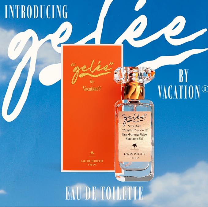VACATION Orange Gelée Eau de Toilette, French Riviera Sunscreen Perfume, Unisex Scent of Bergamot, Clove & Sandalwood, 1 Fl. Oz.