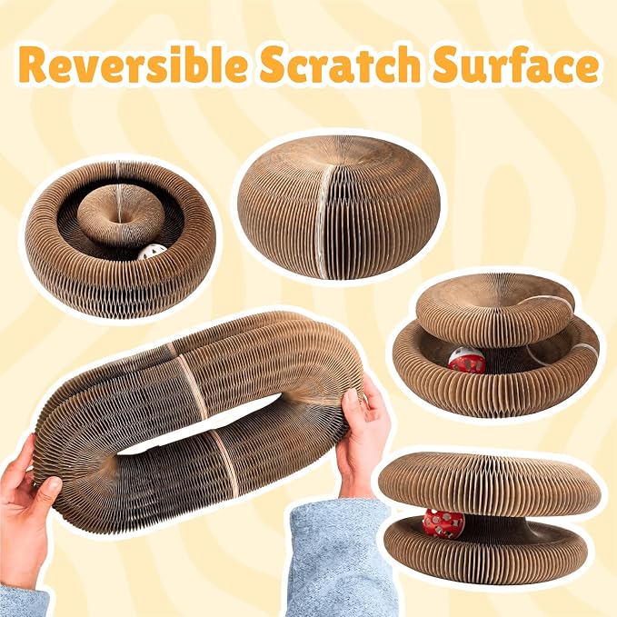 KITTY KURLZ Interactive Cat Toy & Cardboard Cat Scratcher