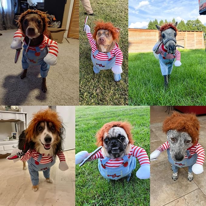 Pet Halloween Costume, Dog Funny Costume Halloween Cosplay Outfits Cute Clothes Adjustable Party Dress Up Apparel Accessories for Small Medium Large Dogs(X-Large)