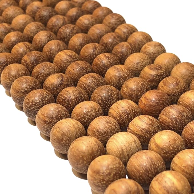 ABCGEMS (Essential Oil Diffuser) Rainforest Bayong Wood Beads - Matte Finished (Believed to Reduce Stress, Promote Emotional Stability & Enhance Mindfulness) Smooth Round 10mm (Non-Shiny)