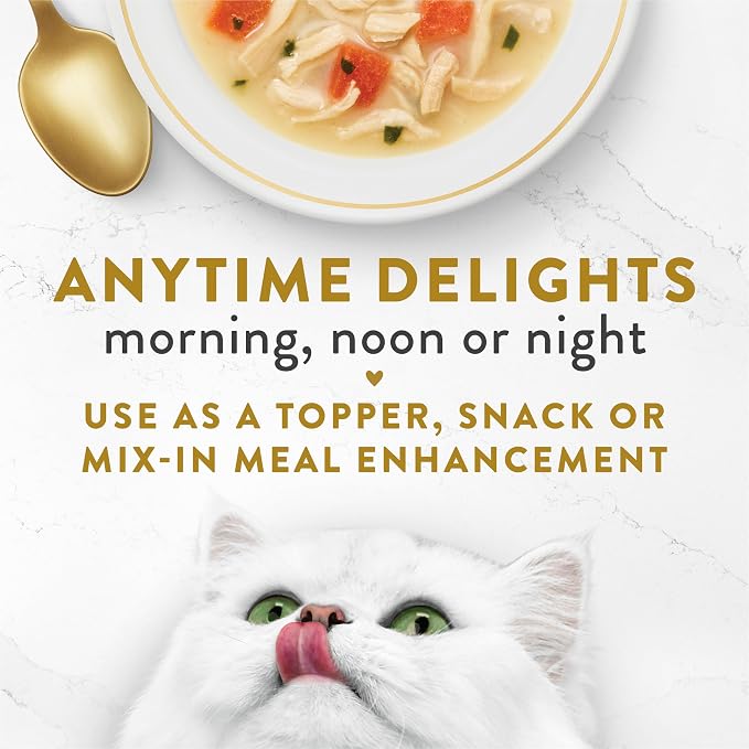 Purina Fancy Feast Broths Creamy Senior Cat Food Topper With White Meat Chicken & Vegetables, Pack of 16, 1.4 oz Pouches