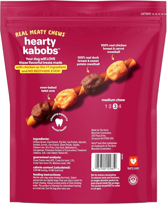 Oinkies Hearty Kabobs Rawhide‑Free Dog Treats, 36 Count