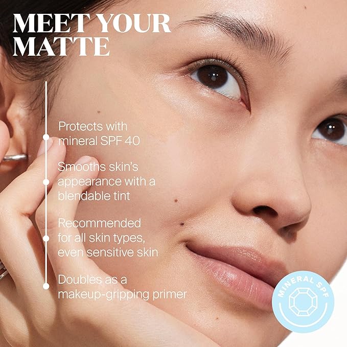 Supergoop! Mineral Mattescreen (SPF 40) - Pack of 2, 45 mL - Mineral, Oil-Free Broad Spectrum Sunscreen - Smooths Skin’s Appearance, Minimizes Pores & Controls Shine - Water & Sweat Resistant