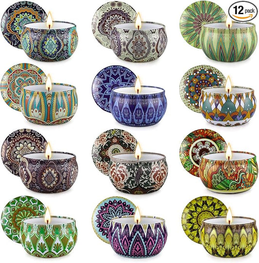 Candles Gifts for Women, 12 Pack Soy Wax Candles for Home Scented, Birthdays Thank You Mothers Day Gifts for Women Mom Who Have Everything