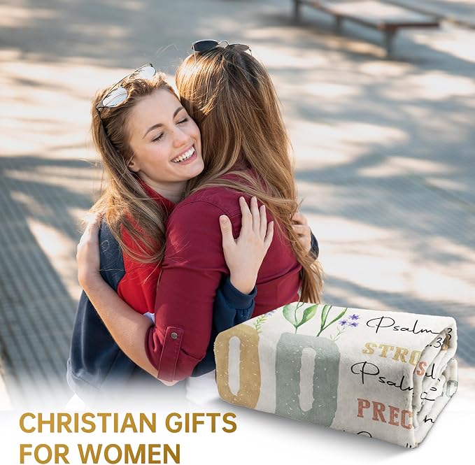 Gifts for Women - Christian Inspirational Floral Blanket | Religious Birthday Gift, Blanket for Mom, Sisters, and Friends, Baptism & Confirmation, Spiritual Gift for Her 80"X 60"