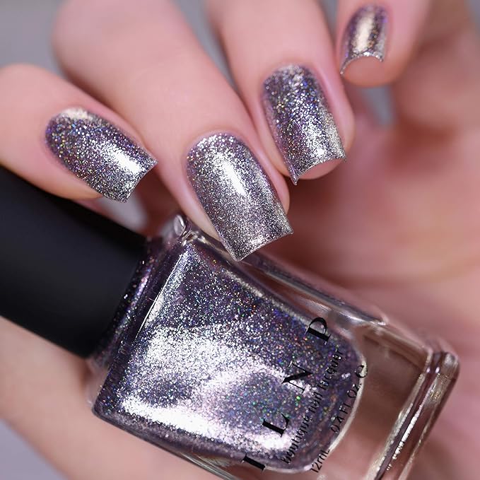 ILNP Echo - Platinum Silver Holographic Ultra Metallic Nail Polish