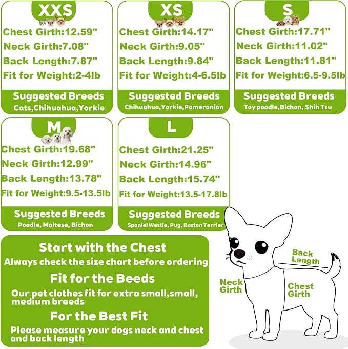 Dog Pajamas for Small Dogs Soft Strechy Summer Dog Pjs Puppy Clothes for Chihuahua Yorkie Boy Girl Cat Pet Outfits Cute Pattern XXS~L (Avocads, X-Small)