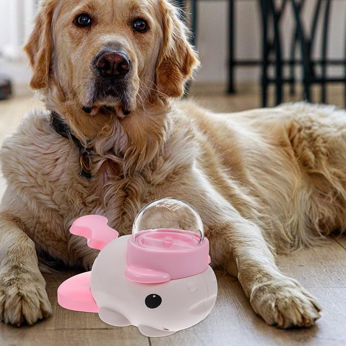 BESPORTBLE Whale Shaped Dog Treat Dispenser Button for Interactive Fun and Automatic Feeding, Abs Material Slow Feeder for Dogs and Pets at Home or Travel