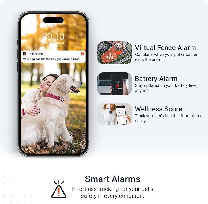 PAJ Dog GPS Tracker 3-Month Subscription Included, Real-time Pet Tracking