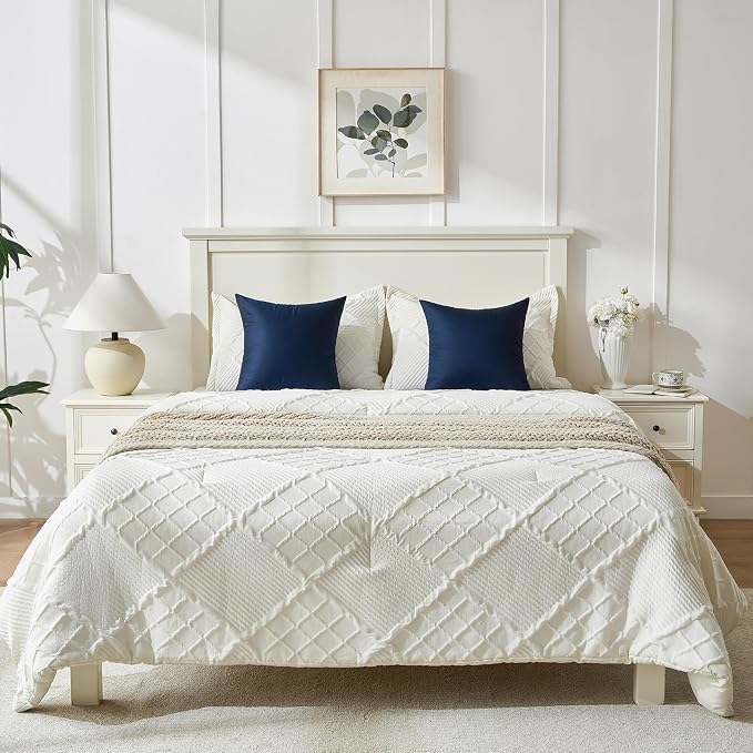 Longhui bedding Navy Throw Pillow Inserts 18x18 Set of 2, 100% Cotton Cover with Polyester Fill, 2-in-1 Use as Stuffers or Standalone Decor for Couch, Bed, Living Room, Outdoor