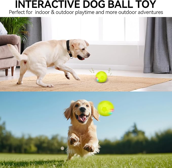 ALL FOR PAWS Interactive Dog Toy, Smart Moving Ball with 2 Play Modes, E-TPU Material, USB Rechargeable Motion-Activated Bouncing Ball for Medium Large Dogs, Automatic Rolling Keeps Dog Busy