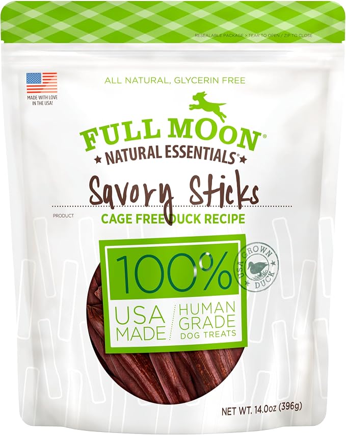 Full Moon® Essential Duck Savory Sticks Dog Treats 14 oz | Human Grade, No corn, No wheat, No soy, Glycerin Free, Made in the USA