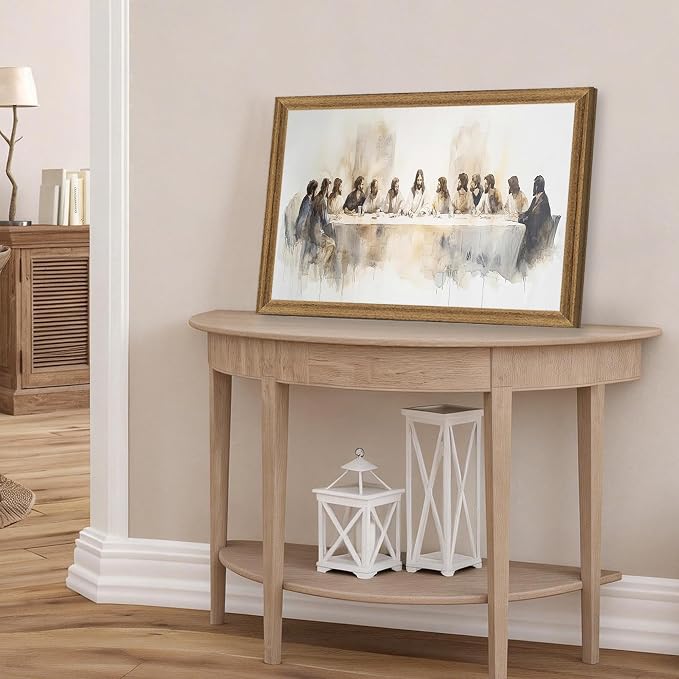 Fantasy Artists The Last Supper Christian Wall Art – Sacred Biblical Scene of Jesus and the Twelve Apostles, Reverent Religious Artwork for Church, Prayer Room & Faith-Centered Home,20W X 30H