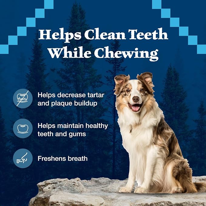 Blue Buffalo Wilderness Mini Dog Dental Chews, Grain-Free, 27 oz | Reduces Tartar & Plaque, Freshens Breath, Sized for Dogs 5-15 lbs., No Artificial Preservatives