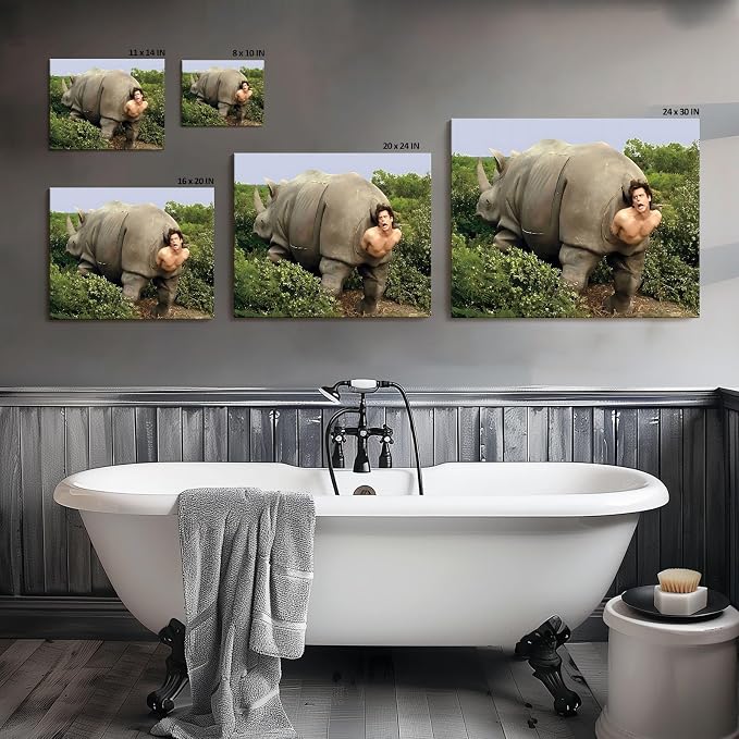 Funny Bathroom Canvas Wall Art, Toilet Paper Humor Poster, 24x30 Inch | Hilarious bathroom comedy decor and modern toilet artwork, gag gift for home, guest bath or office, Humor Style-08