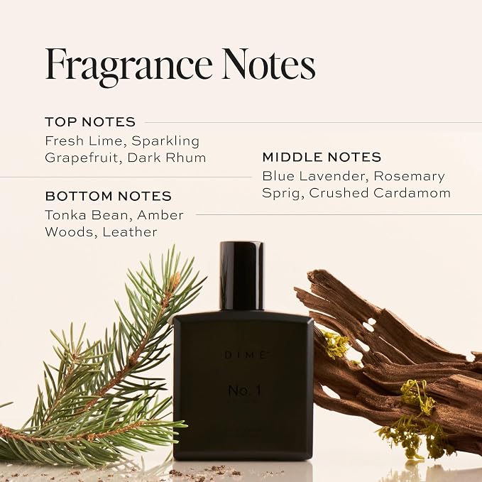 DIME No. 1 Cologne For Men, 1.7 oz / 50 ml - A Bold Blend of Sparkling Grapefruit, Dark Rhum, Amber Woods and Cardamom