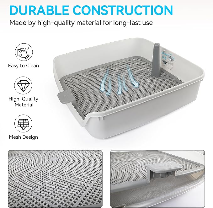 ALL FOR PAWS Pee Pad Holder, XL Dog Litter Box, Puppy Pads Holder, Puppy Potty Tray for Small/Medium Dog Potty Training, 25" x 25"