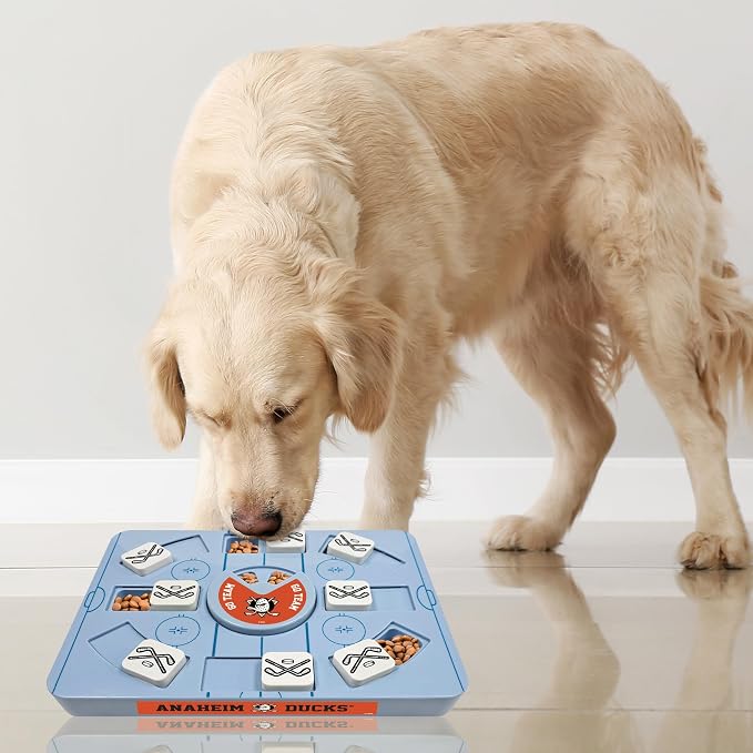 Pets First NHL Anaheim Ducks Large Puzzle Toy, New Size, Interactive Dog Treat & Slow Feeding Toy