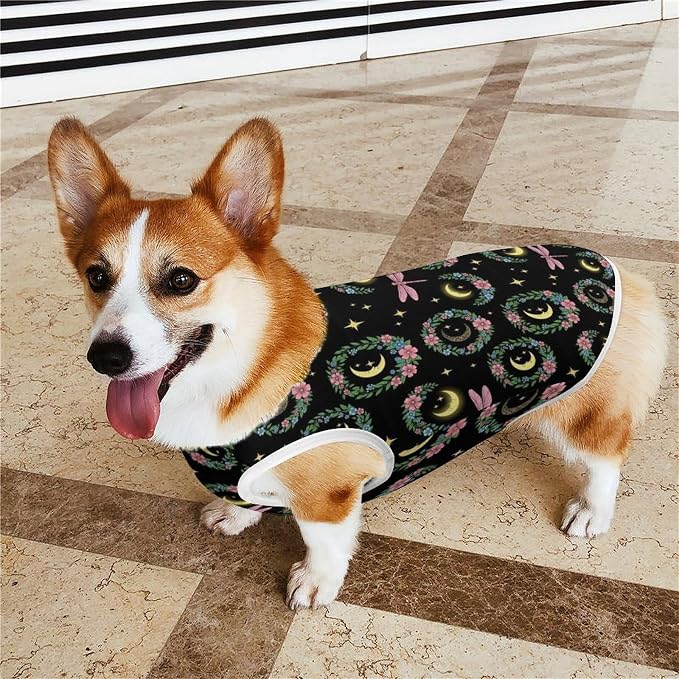 Fashion Puppy T Shirt Vest Soft Light Weight Shirt Gothic Dragonfly Insect Moon Fashion Dog Cat Sweatshirt