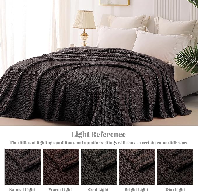 Whale Flotilla Extra Large Soft Fleece Throw Blanket for Couch | 50x70 Inch, Coffee, Suitable for Sofa Chair Bed, Fluffy Fuzzy Jacquard Blankets for All Season, Lightweight and Cozy